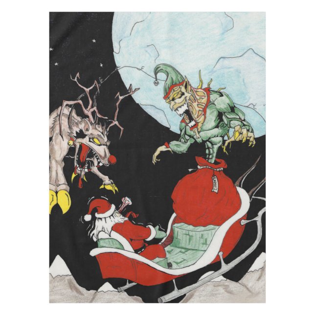 Toalha De Mesa Pesadelo de Natal Tablecloth de Algodão Personaliz (Frente)