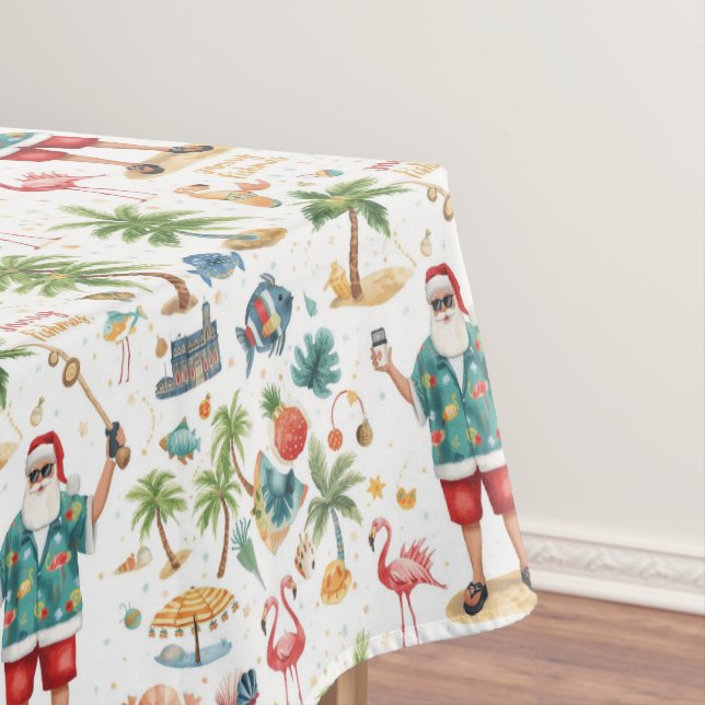 Toalha De Mesa Pescar o Natal temido com Papai Noel (Posição Original)