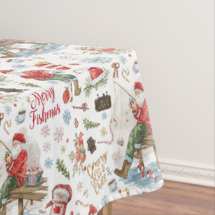 Toalha De Mesa Pescar o Natal temido com Papai Noel