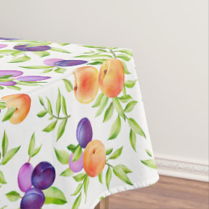 Toalha De Mesa Pêssegos Ameixas Frutas Roxas Cuecas Coloridas Bot