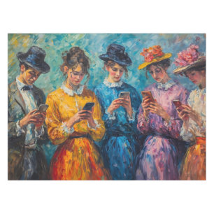 Toalha De Mesa pessoas do século 19 usando smartphones