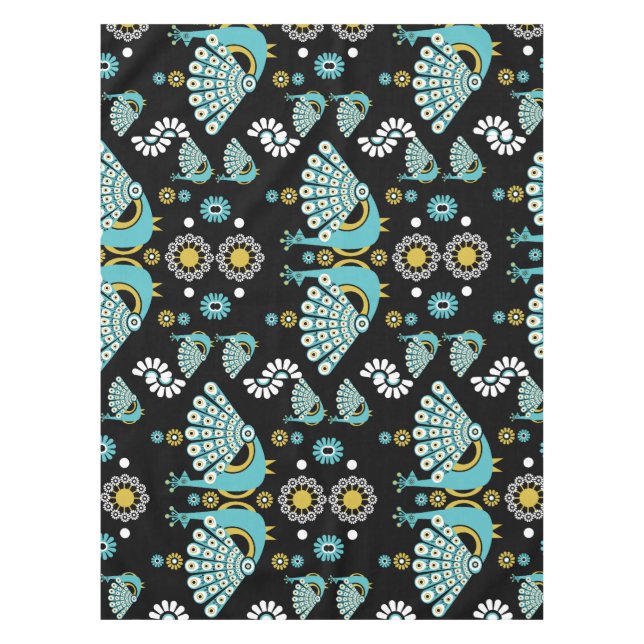 Toalha De Mesa Pheasants Peacock Art (Frente)