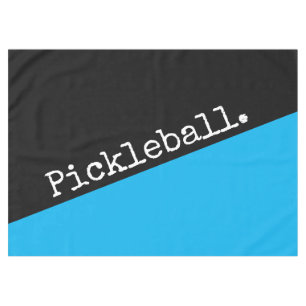 Toalha De Mesa PICKLEBALL Azul Céu Preto Bloco de Cor Diagonal