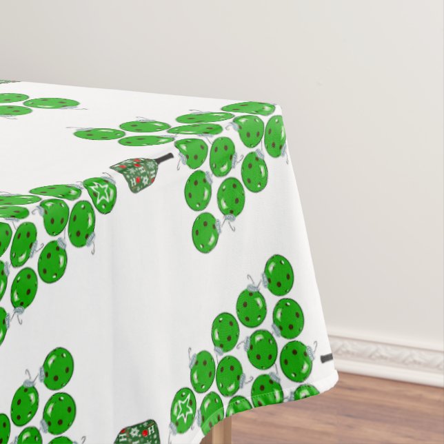 Toalha De Mesa Pickleball Christmas Trees Tied Up with a Red Bow (Posição Original)