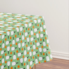 Toalha De Mesa Pickleball Paddles Laranja Picklebolas Sage Verde