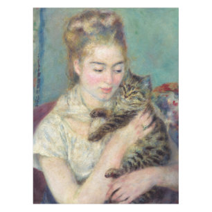 Toalha De Mesa Pierre-Auguste Renoir - Mulher com gato