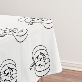 Toalha De Mesa Pilha de Halloween o padrão branco preto-lanterna