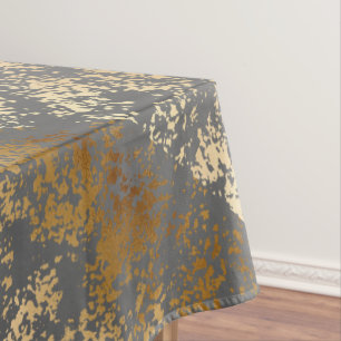 Toalha De Mesa pincéis de ouro e cinza elegantes