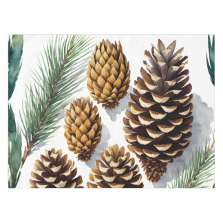 Toalha De Mesa Pine Cones Watercolor Art