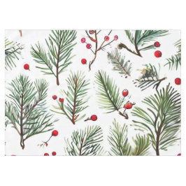 Toalha De Mesa Pine de Natal e Design de Woodland de Berries Verm