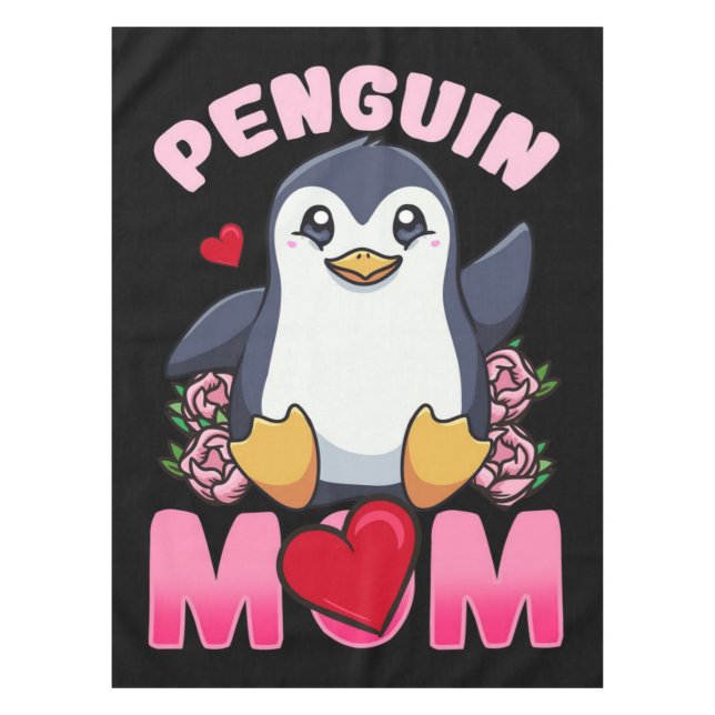 Toalha De Mesa Pinguim Mãe | Presente Para O Proprietário Da Mãe  (Frente)