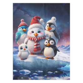 Toalha De Mesa Pinguins bonitos estilo cartoon, amigos.