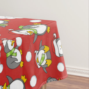 Toalha De Mesa Pinguins de Natal