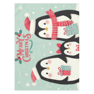 Toalha De Mesa Pinguins de neve de Natal feliz