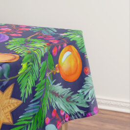 Toalha De Mesa Pinho de Natal e ornamentos, padrão roxo