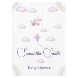 Toalha De Mesa Pink Bear Pastel Airplane Balloon Baby Shower