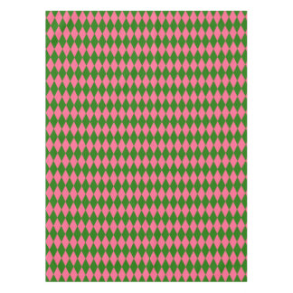 Toalha De Mesa Pink Green Harlequin Checkered Design 