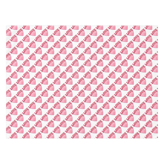 Toalha De Mesa Pink Love Heart Pattern (Frente (Horizontal))