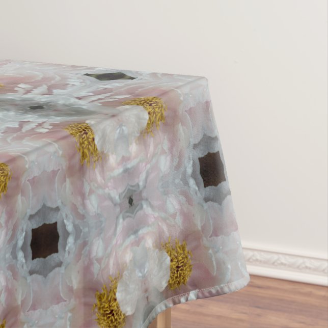 Toalha De Mesa Pink Peony Flower Center - Padrão do Abstrato (Posição Original)