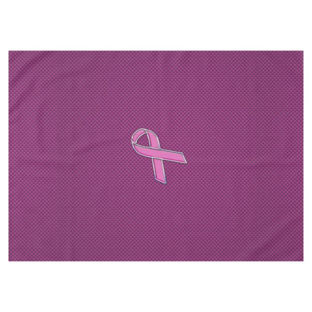 Toalha De Mesa Pink Ribbon Awareness Carbon Fiber (Frente (Horizontal))