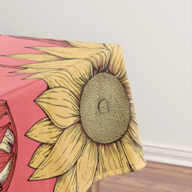 Toalha De Mesa Pink Sunflowers Christmas (Posição Original)