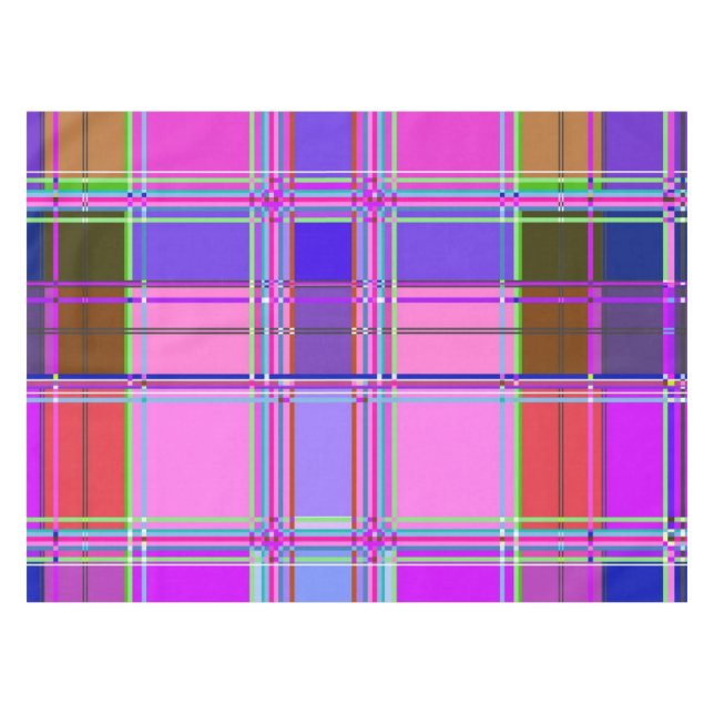 Toalha De Mesa Pink tartan Fabric Pattern Cloth Madras (Frente (Horizontal))