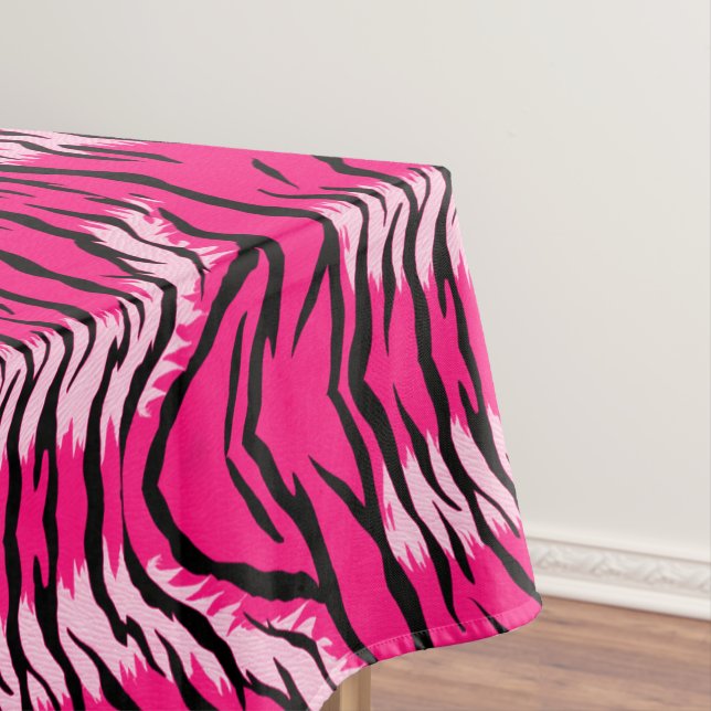 Toalha De Mesa Pink Tiger Animal Skin Pattern Design  (Posição Original)