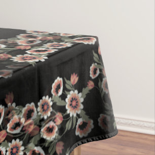 Toalha De Mesa Pinks e Verdes Botânicos Moles Inspirados no Barro
