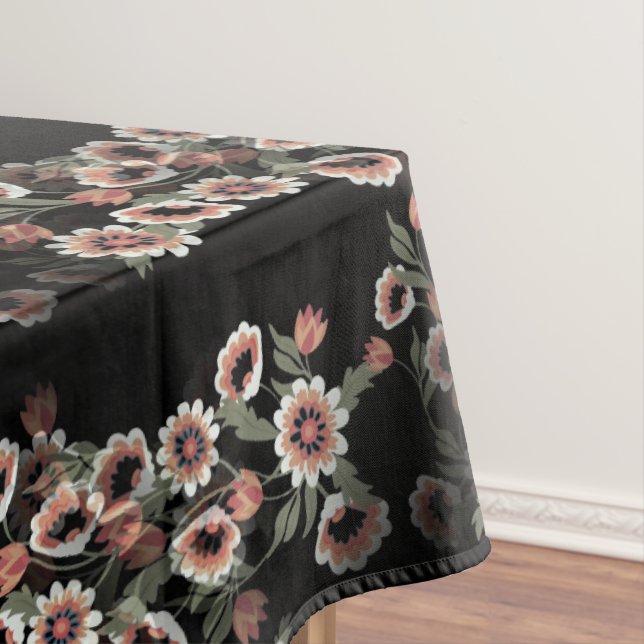 Toalha De Mesa Pinks e Verdes Botânicos Moles Inspirados no Barro (Posição Original)