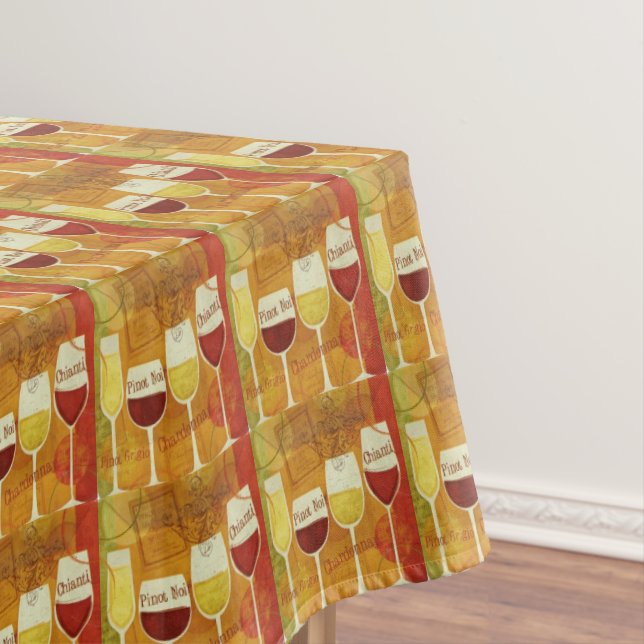 Toalha De Mesa Pinot Chianti Pattern, Cor de laranja Vermelho Mod (Posição Original)