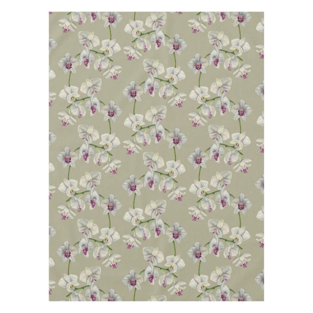 Toalha De Mesa Pintura da aguarela da orquídea (Frente)