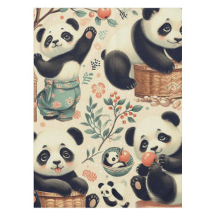 Toalha De Mesa Pintura de Panda Bonita e Sem Costura