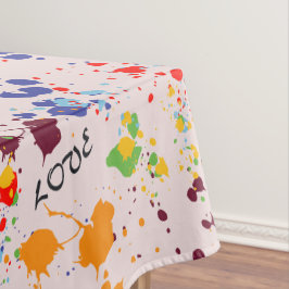 Toalha De Mesa Pintura Divertida Cores Primavera Amor