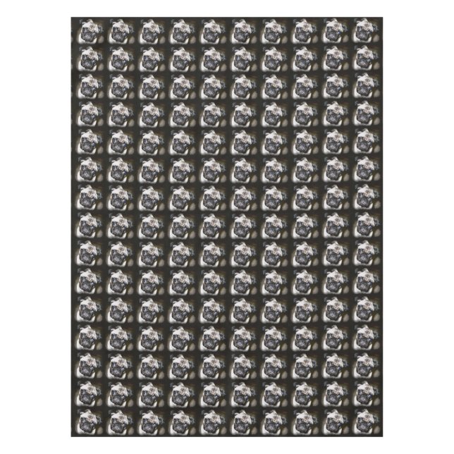 Toalha De Mesa pinus de olhos azuis pretos (Frente)