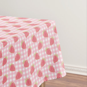 Toalha De Mesa Piquenique Gingham, Morango Rosa, Bonito