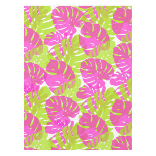 Toalha De Mesa PixDezines Monstera/Rosa Neon/Lima/ Fundo DIY