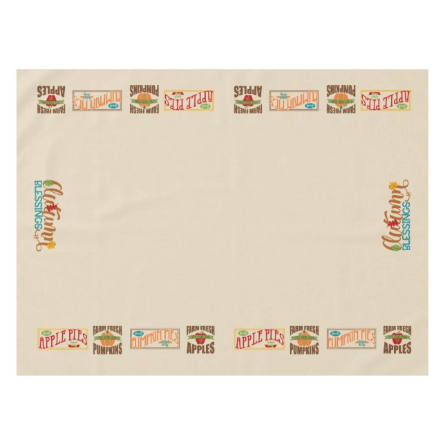 Toalha De Mesa Pizza De Maçã, Pasta De Abóbora (Frente (Horizontal))