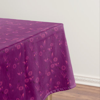 Toalha De Mesa Plain floral pattern retro burgundy