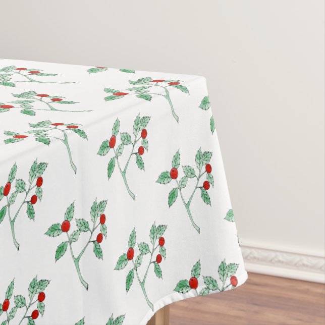 Toalha De Mesa planta de baga vermelha (Posição Original)