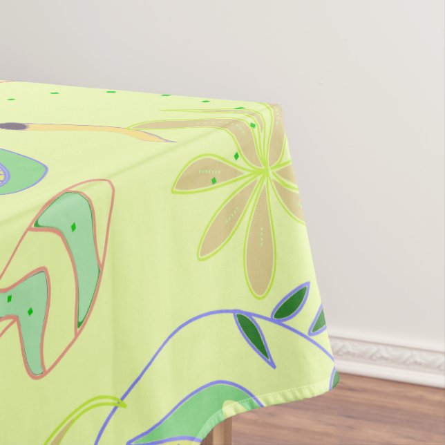 Toalha De Mesa Plantas carnívoras engraçadas desenhando um padrão (Posição Original)