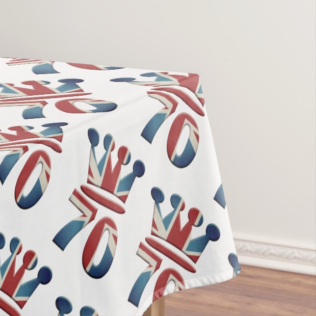 Toalha De Mesa Platinum Jubilee Queen Elizabeth 70 anos Tableclo (Posição Original)