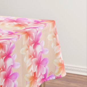 Toalha De Mesa Plumeria Flores Cor-de-Ouro Cor-de-Rosa