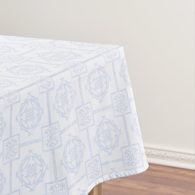 Toalha De Mesa Pó Azul Bambu Tablecloth Asiático | Eleg (Posição Original)