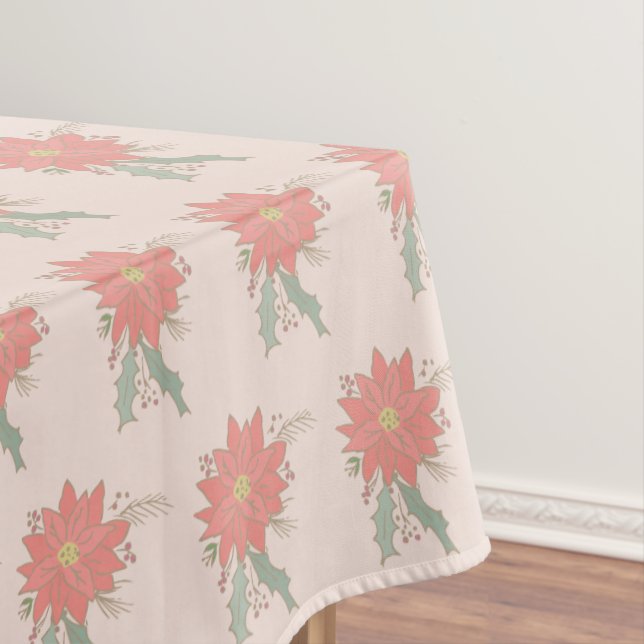 Toalha De Mesa Poinsettia e Holly sprays (Posição Original)