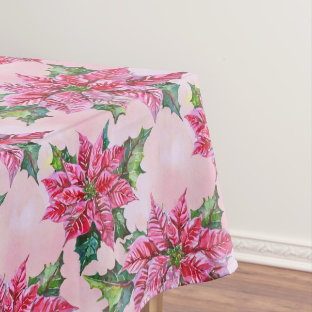 Toalha De Mesa Poinsettia Rosa (Posição Original)