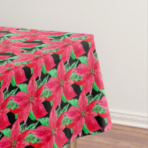 Poinsettia Vermelha Floral de Natal Aquarela