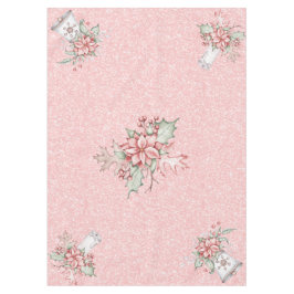 Toalha De Mesa Poinsettias de Natal num fundo brilhante cor-de-ro