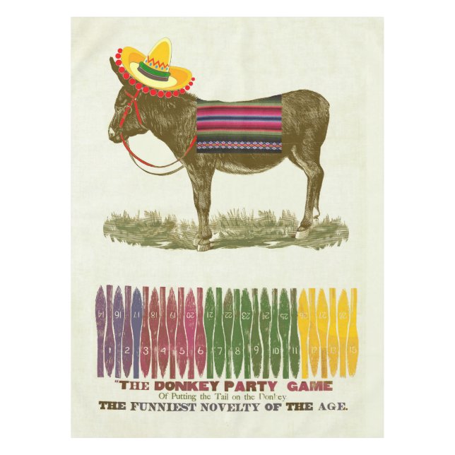 Toalha De Mesa Ponha a cauda no burro (Frente)