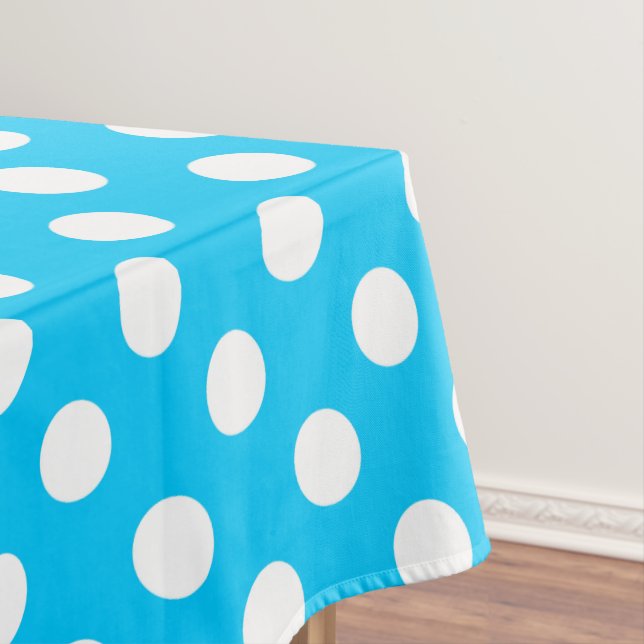 Toalha De Mesa Pontos brancos em azul elétrico (Posição Original)