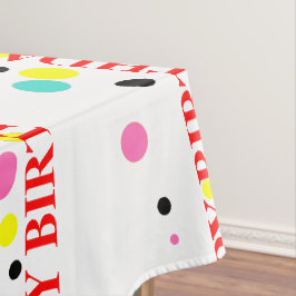 Toalha De Mesa Pontos Coloridos Feliz Aniversário